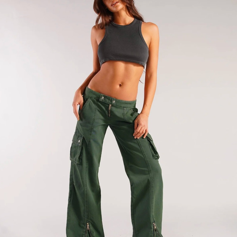 Green Wide Leg Pants with Soft Lightweight Fabric
